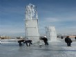 Erzurum'da Soğuk ve Suyun Bütünleşmesiyle Buzdan Sanat Eseri