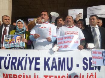 Kamu-sen Üyelerinden Maaş Protestosu