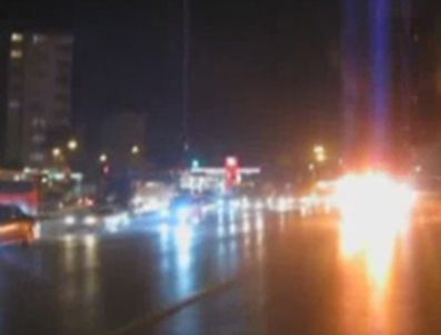 LPG'li araç bir anda alev aldı