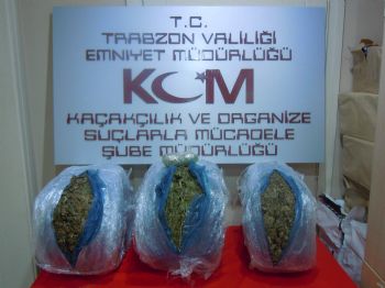Trabzon'da Yaklaşık 16 Kilo Kubar Esrar Ele Geçirildi