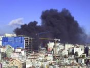 İnşaat halindeki otoparkta yangın çıktı