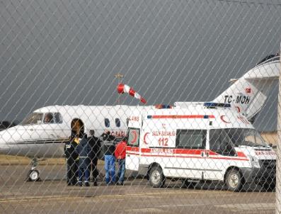 Yaralı bayan, ambulans uçakla Ankara‘ya sevk edildi
