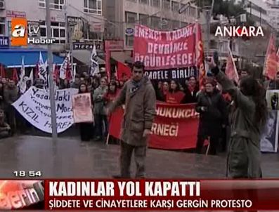 Kadınlar Ankara'da şiddeti protesto etti