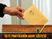 İşte partilerin aday listeleri