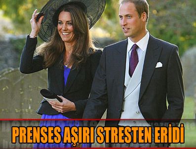 Prens William'ın nişanlısı Kate aşırı stresten eridi