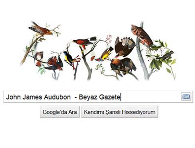 John James Audubon için Google logo değiştirdi