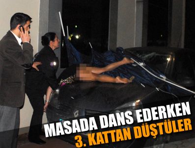 3.kattan otomobilin üzerine düştüler