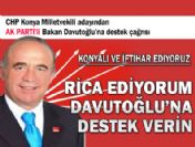 Chp'li Aday Davutoğlu'na destek istedi