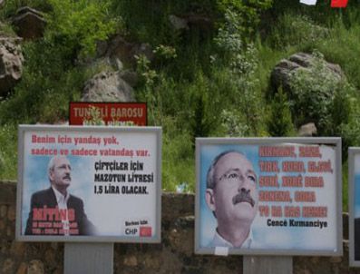 Tunceli'de Chp genel merkezi'nin tepkisi üzerine zazaca afişler indirildi