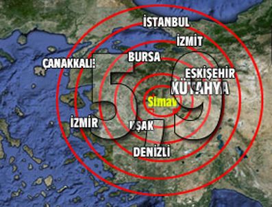 Kütahya'da 5,9 büyüklüğünde deprem