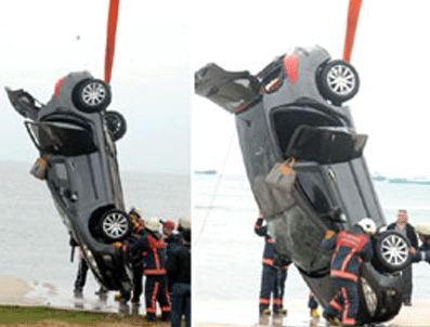 Otomobil denize uçtu: 1 ölü