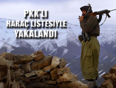 PKK'lı haraç listesiyle yakalandı