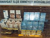 Manavgat‘ta Polis 664 Paket Kaçak Sigara Ele Geçirdi