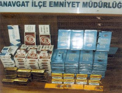 Manavgat‘ta Polis 664 Paket Kaçak Sigara Ele Geçirdi