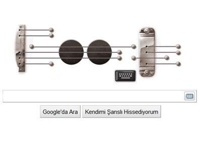 LES PAUL - Elektronik gitarlı google logosu
