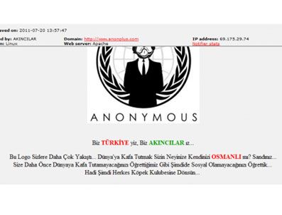 Anonymous'un sitesini Türk hacker'lar çökertti