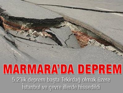 Marmara Denizi'nde 5,2 şiddetinde deprem