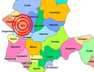 Konya'da 5 büyüklüğünde deprem