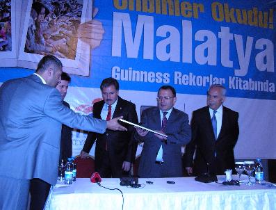GUINNESS REKORLAR KITABı - Guinness Rekorlar Kitabına Giren Malatya‘da Ödül Töreni