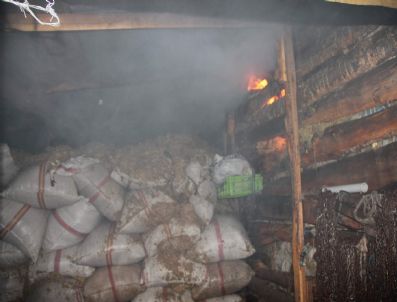 Oltu’da Saman Yangını