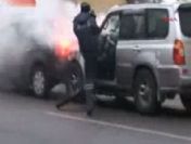 Rusya'da kaza yapan sürücüye meydan dayağı