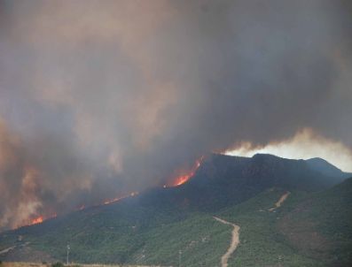 Seferihisar`daki Orman Yangını Devam Ediyor