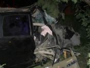 Arkadaşına Yetişmek İsterken Otomobille Ağaca Çarptı