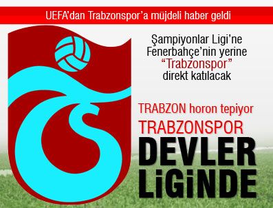 Şampiyonlar Ligine Fenerbahçe'nin yerine Trabzonspor katılacak