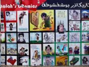 Libya'da duvarları Kaddafi'nin karikatürleri süslüyor