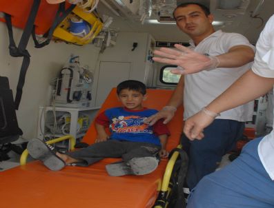 Trenin Çaptığı Çocuk Hastanelik Oldu