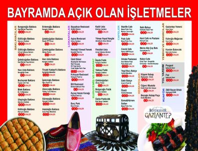 Gaziantep`te Bayramda Nöbetçi İşletmeler Uygulaması