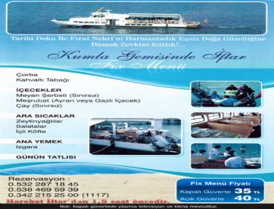 Gaziantep İl Özel İdaresinden Fırat Nehrinde İftar Hizmeti