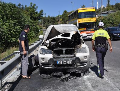 Kadın Sürücünün Kullandığı Lüks Cip E-5'te Alev Aldı