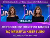 Habertürk spikerinin komik duruma düştüğü an