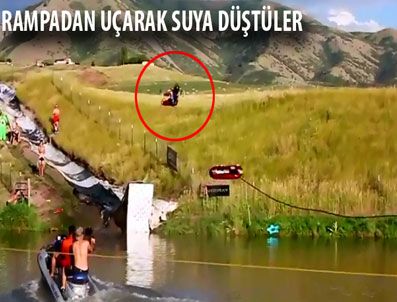 UTAH - Rampadan uçup suya düştüler