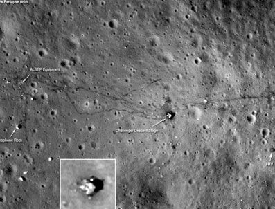 Ay yüzündeki 40 yıllık insan izleri
