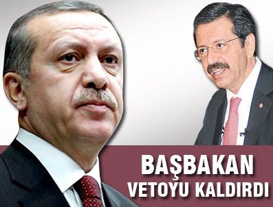 Erdoğan, Hisarcıklıoğlu vetosunu kaldırdı