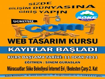 NECDET ÖZEKMEKÇI - Söke Belediyesi’nden Ücretsiz Web Tasarım Kursu