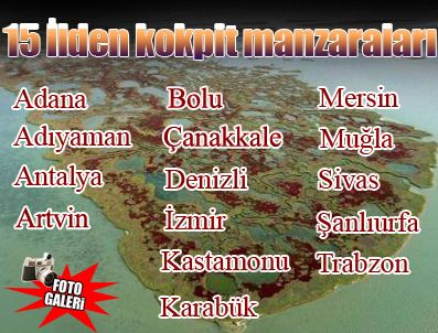 15 şehrin kokpit manzarası