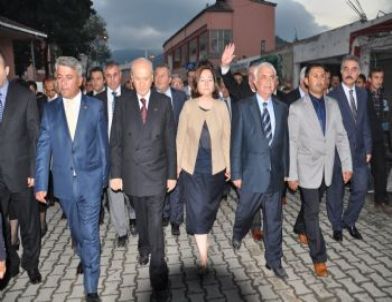 Mhp Lideri Bahçeli, Alaçam'da Temel Atma Törenine Katıldı