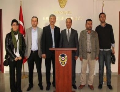 Gazeteciler Cemiyeti Emniyet Müdürü İncebay'ı Ziyaret Etti