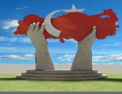 Kemer Meydanı’na Ay Yıldızlı Türkiye Haritası