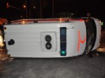 Antalya'da Ambulans Devrildi