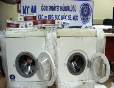 Çamaşır Makinesi  İçerisinde Kaçak Sigara Ele Geçirildi