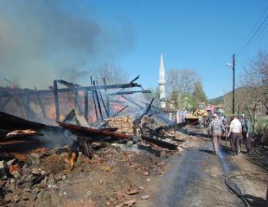 Taşköprü'de İki Ev İki Ahır Yanarak Kül Oldu