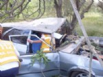 AKMESCIT - Otomobil İncir Tarlasına Uçtu, 2 Yaralı