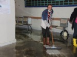Sakarya’da Sulara Gömülen Hastanede Temizlik Çalışmaları