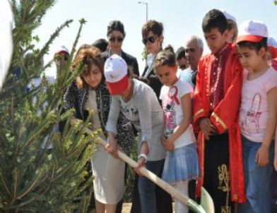 Bakan Şahin, '14 Bin Çocuk 14 Bin Fidan Projesi” İçin Ağaç Dikti