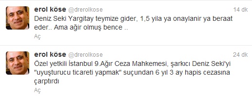 Erol Köse'den 'Deniz Seki' Yorumu