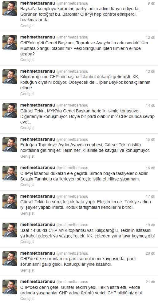 CHP'deki Derin Çete Gürsel Tekin'i Yedi